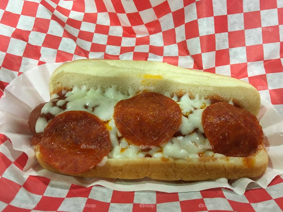 Pizza dog Orange Julius
