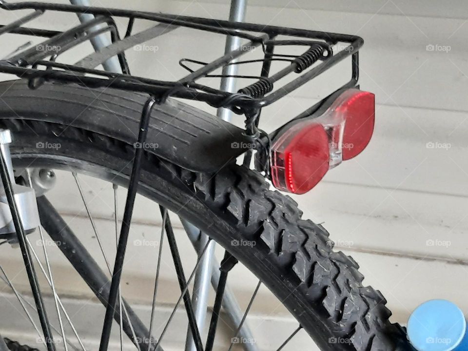 close-up of bicykle real  wheel