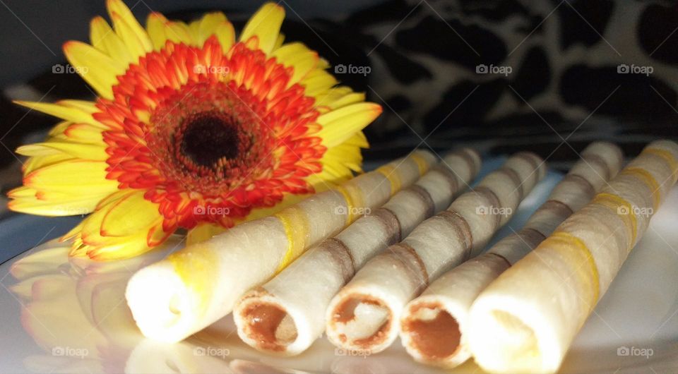 Summer treats - sweets decorated with flower