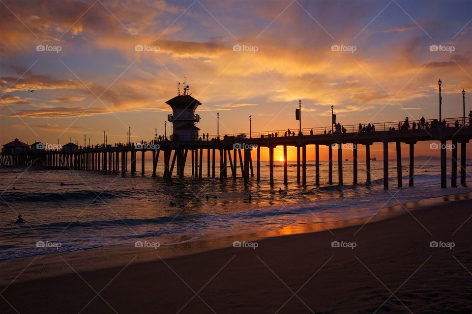 HB Pier Sunset
