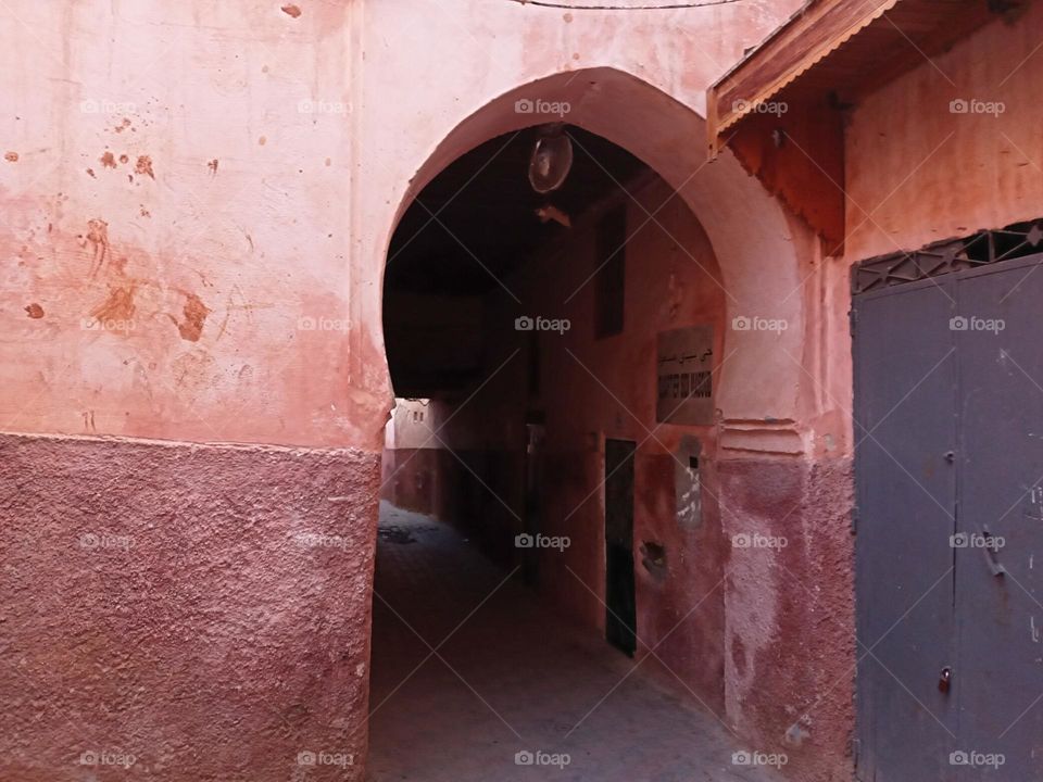 The alleys of the old medina of morocco