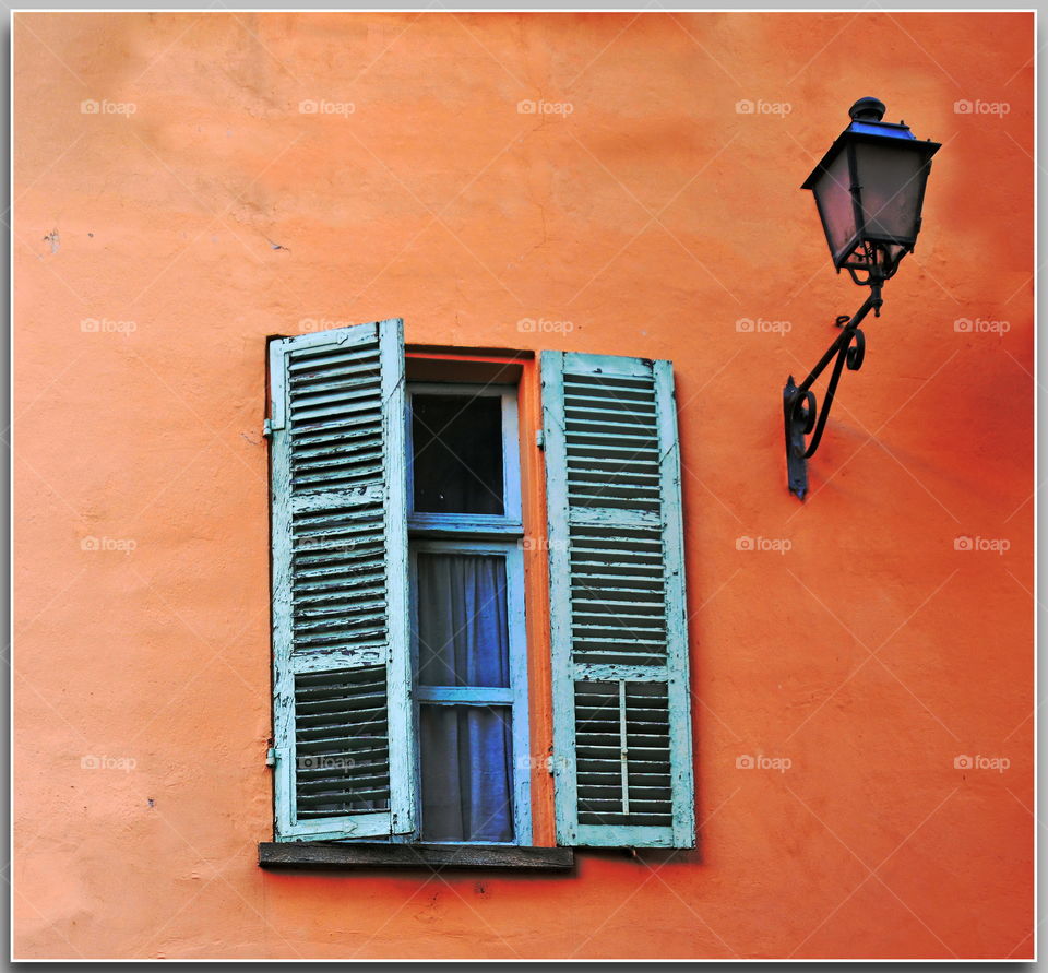 Close-up of window and lantern