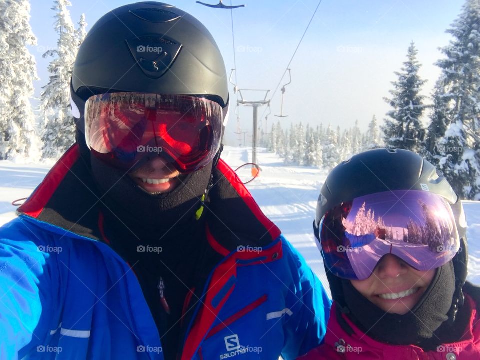 Happy skiers