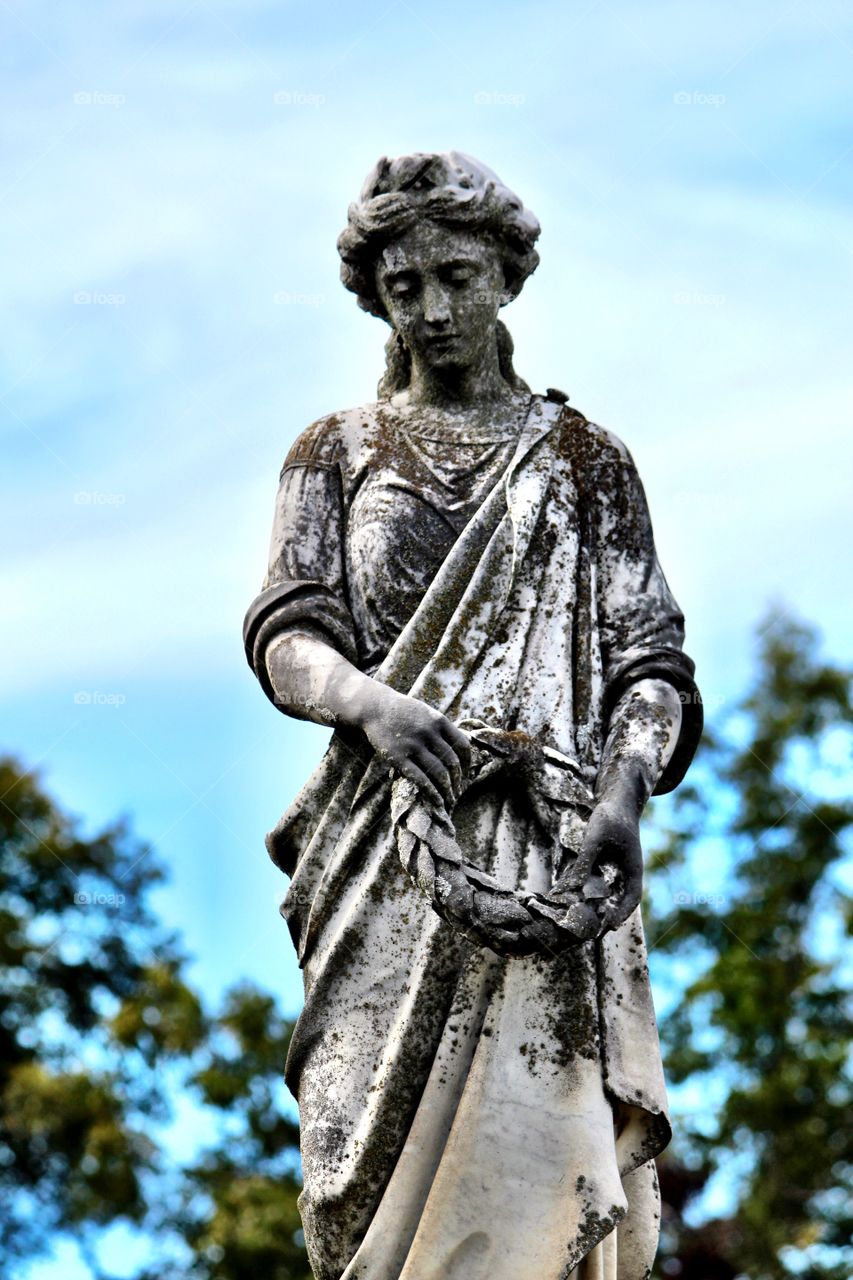 Women Statue In Cemetery 