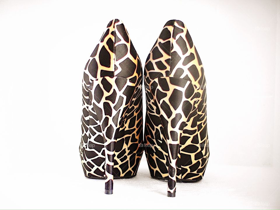 Animal print high heel shoes