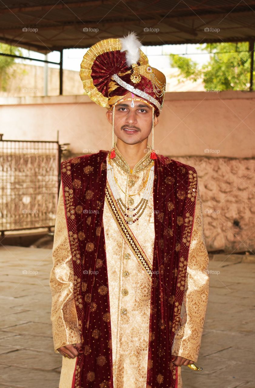 Wedding photo shoot with Indian Shervani