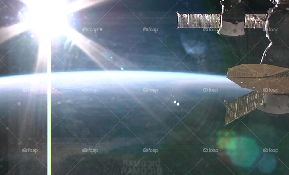 sunset on the International Space Station