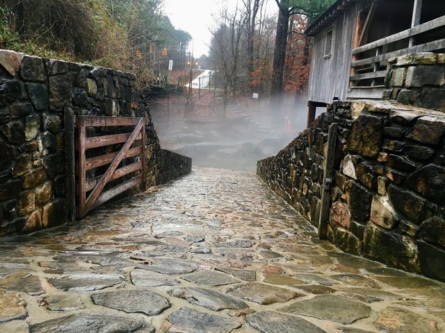 Stone walkway to base of mill