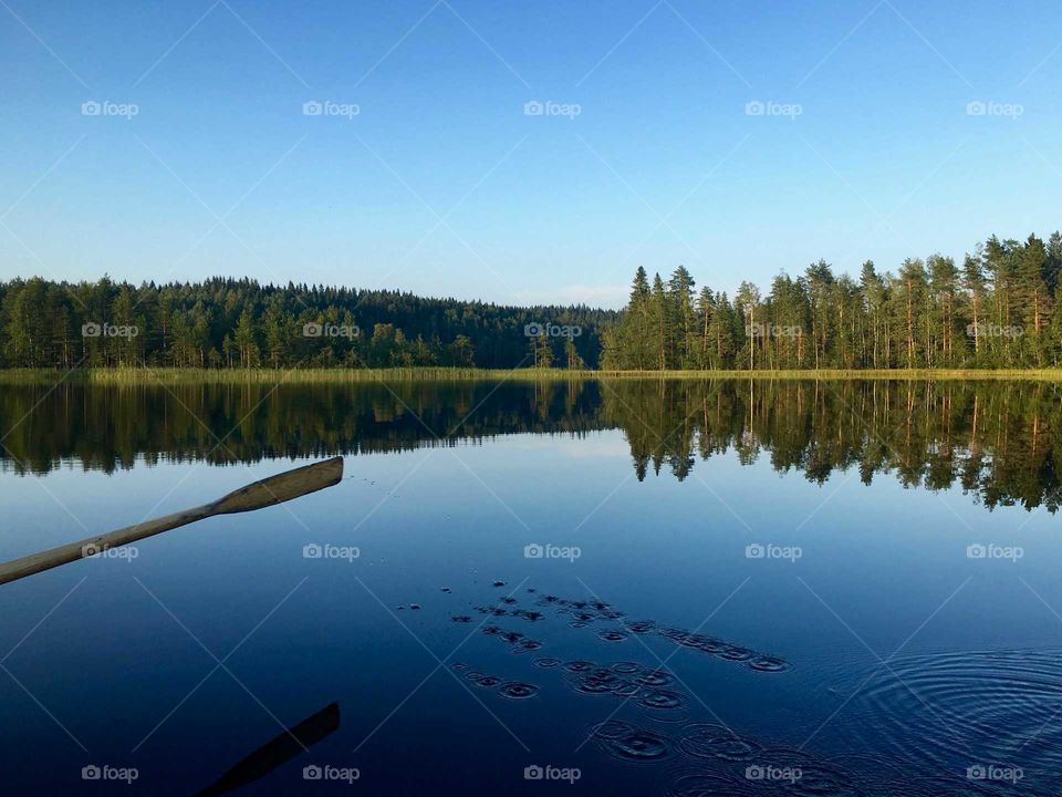 Rowing on a lake in Jyväskylä, Finland