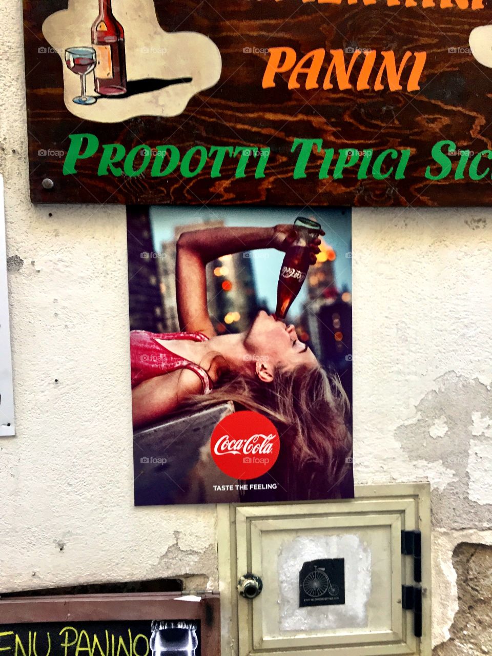 An old poster of coke