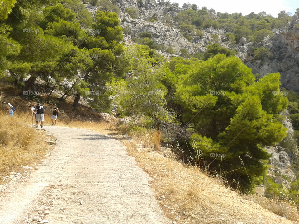 hiking on greek mountain Geraneia in a very warm and sunny day on summer vacation with friends in the beautifull Kinetta!