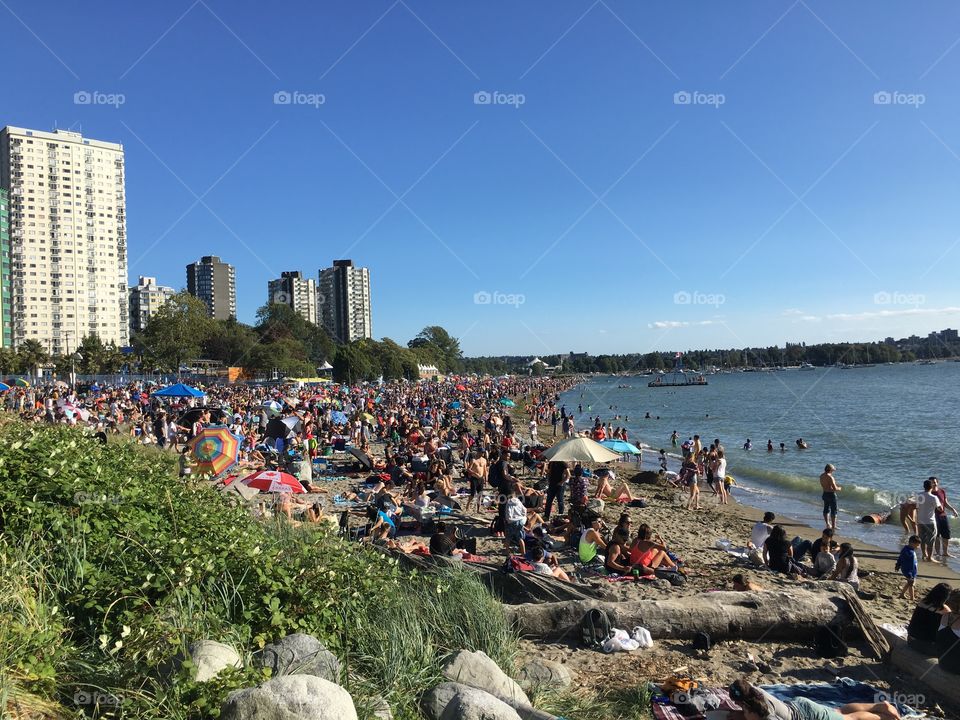 Crowds on the beach