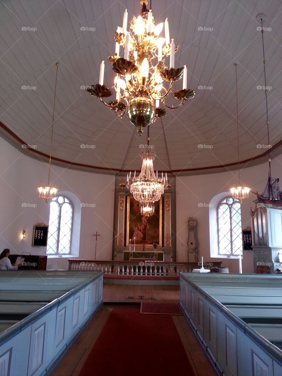 Inside a church
