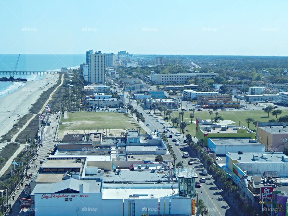 Myrtle Beach SC. An Ariel View of SC myrtle Beach taken while I was riding in the Ferris Wheel for the first time, on vacation.