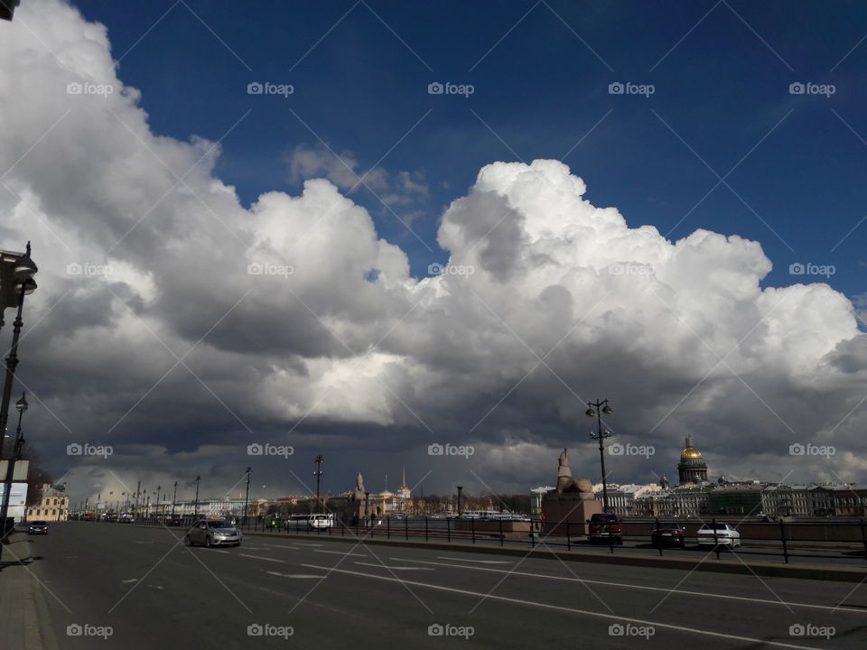 nature wild clouds sky blue white weather storm heaven view