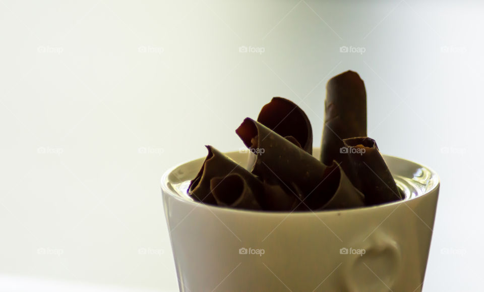 Cup of chocolate shaving