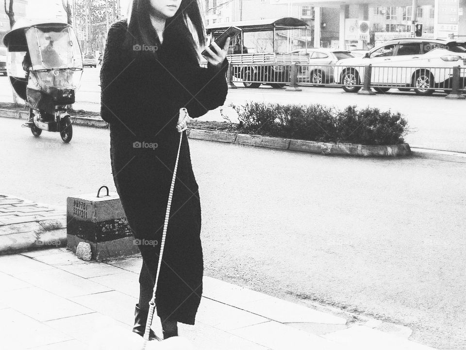 When She’s Walking A Dog