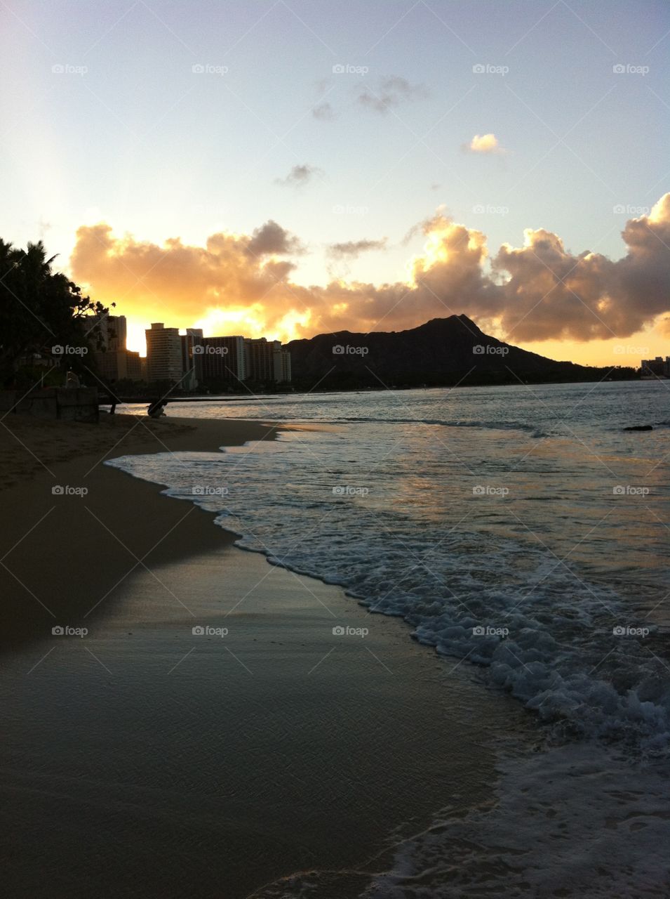 Sunset, Water, Beach, Dawn, No Person
