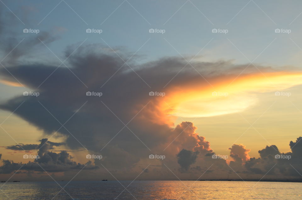 Clouds, sunrise, Bali