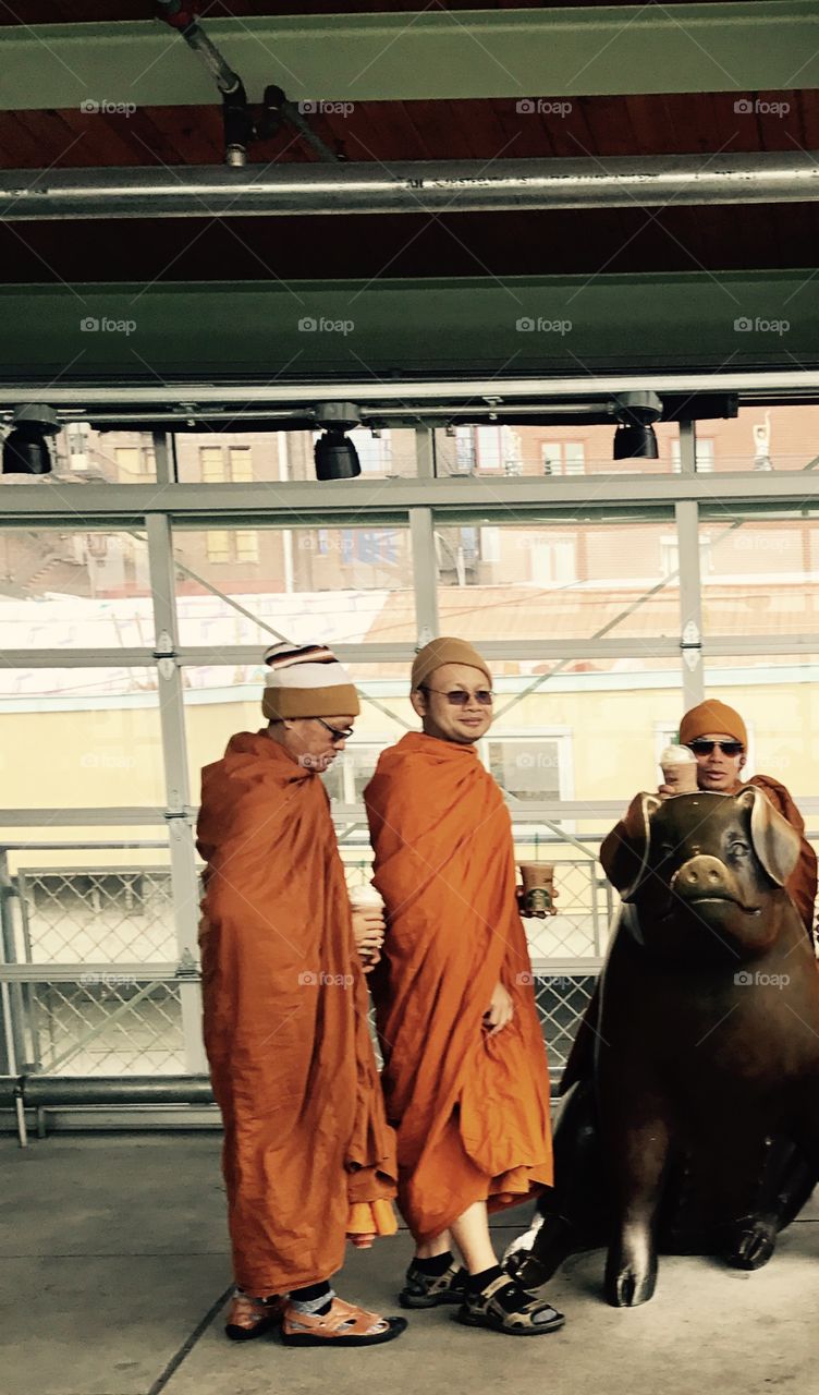 Happy monks