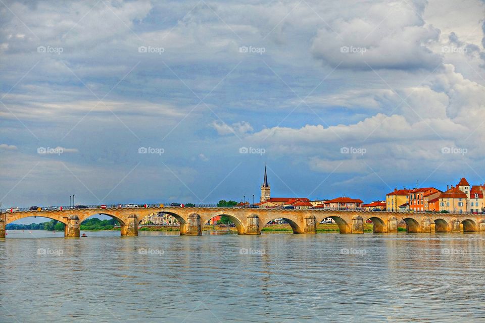 Bridge under the clear blue sky