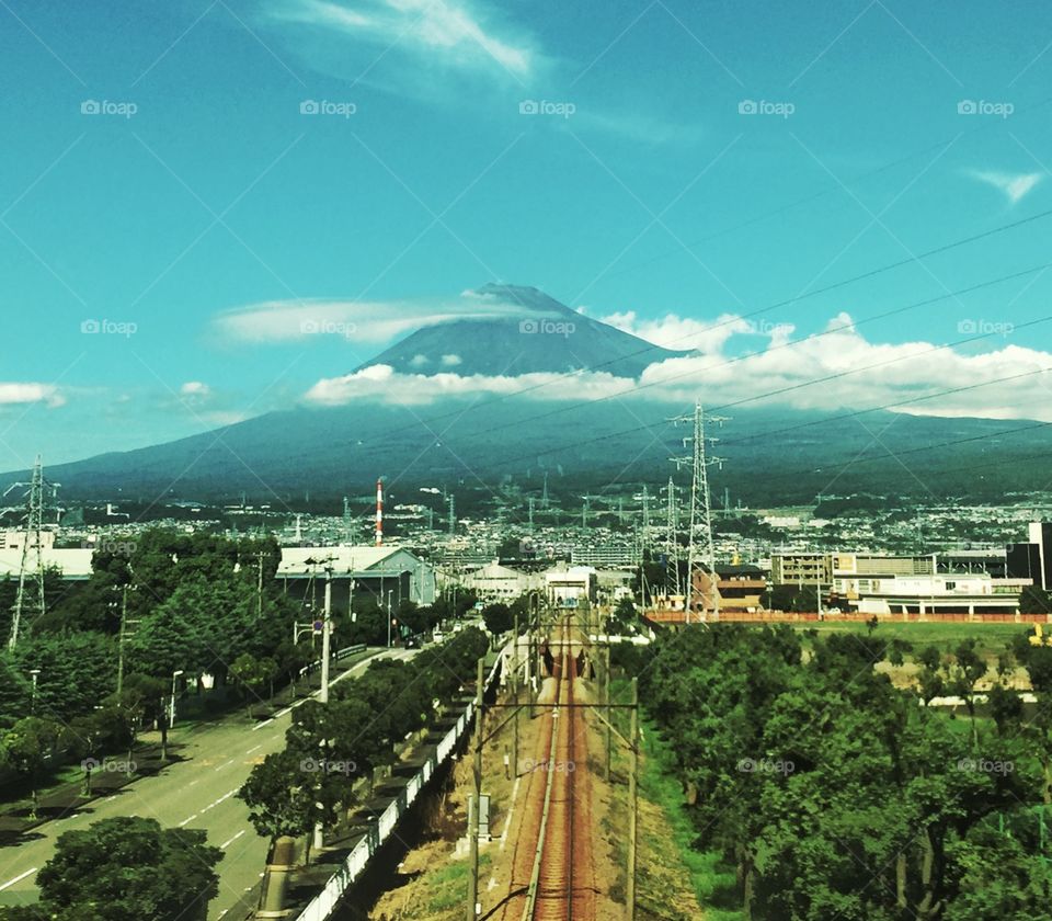 Mount Fuji from the billet train