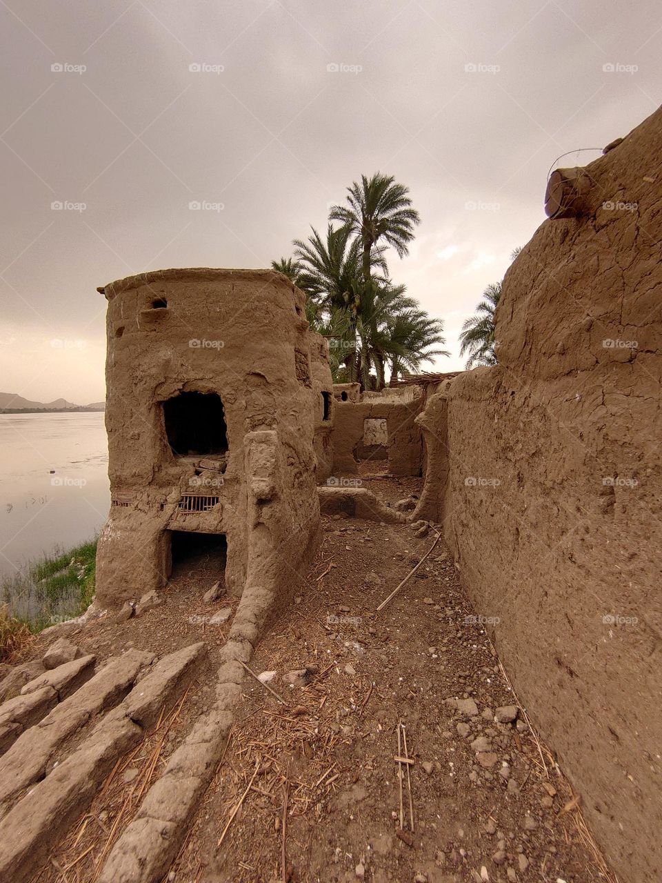 Old house near River Nile used to birds breeding