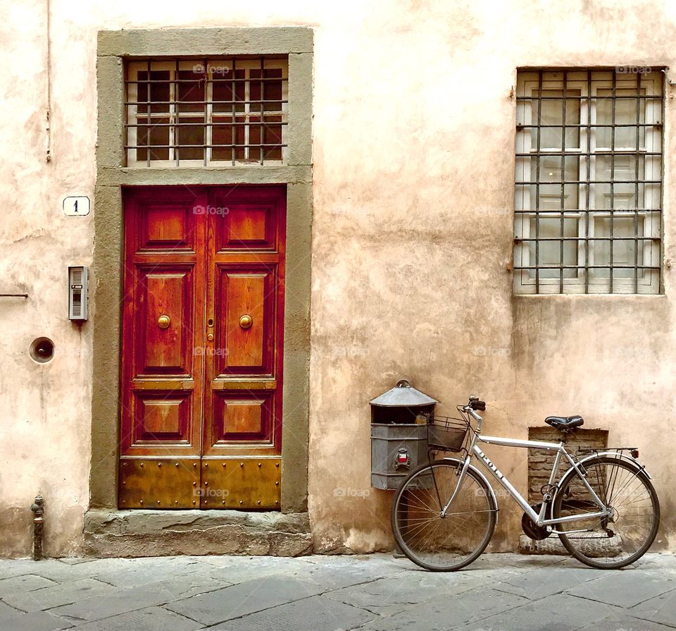 Bike next to door