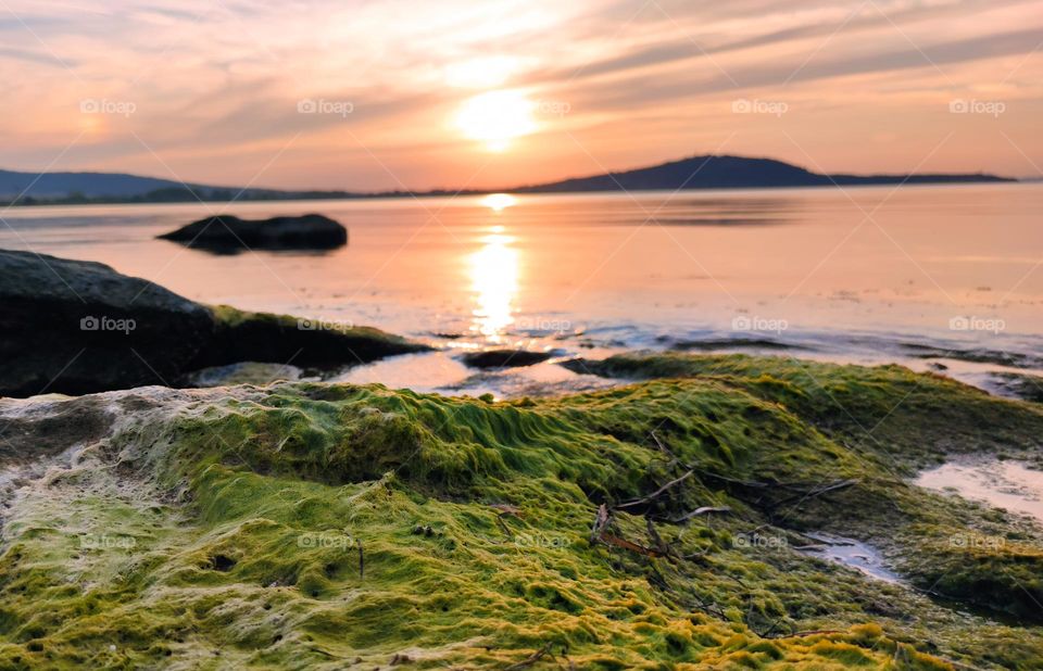 Beautiful sunset on the seashore