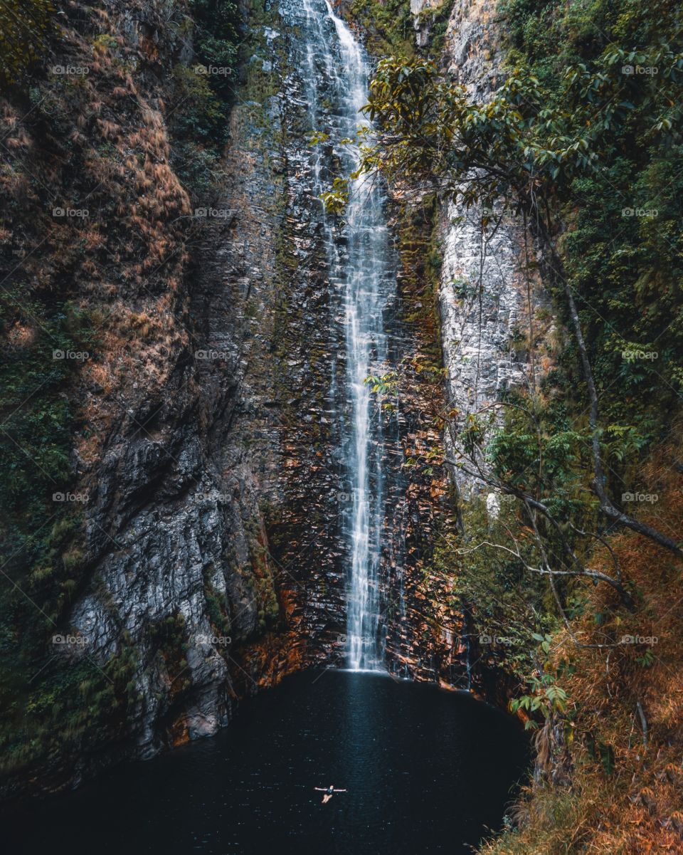 Big Brazilian waterfall, Chapada Dos Veadeiros