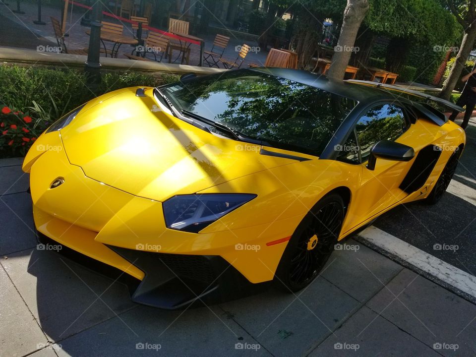 yellow sports car