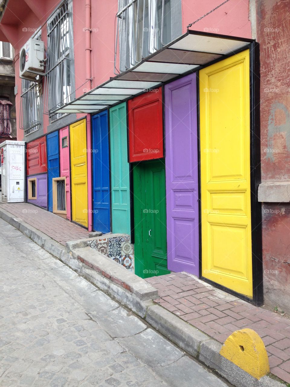 Doors. #door#colour#colourful#yellow#purple#red#blue#balat#street#istanbul