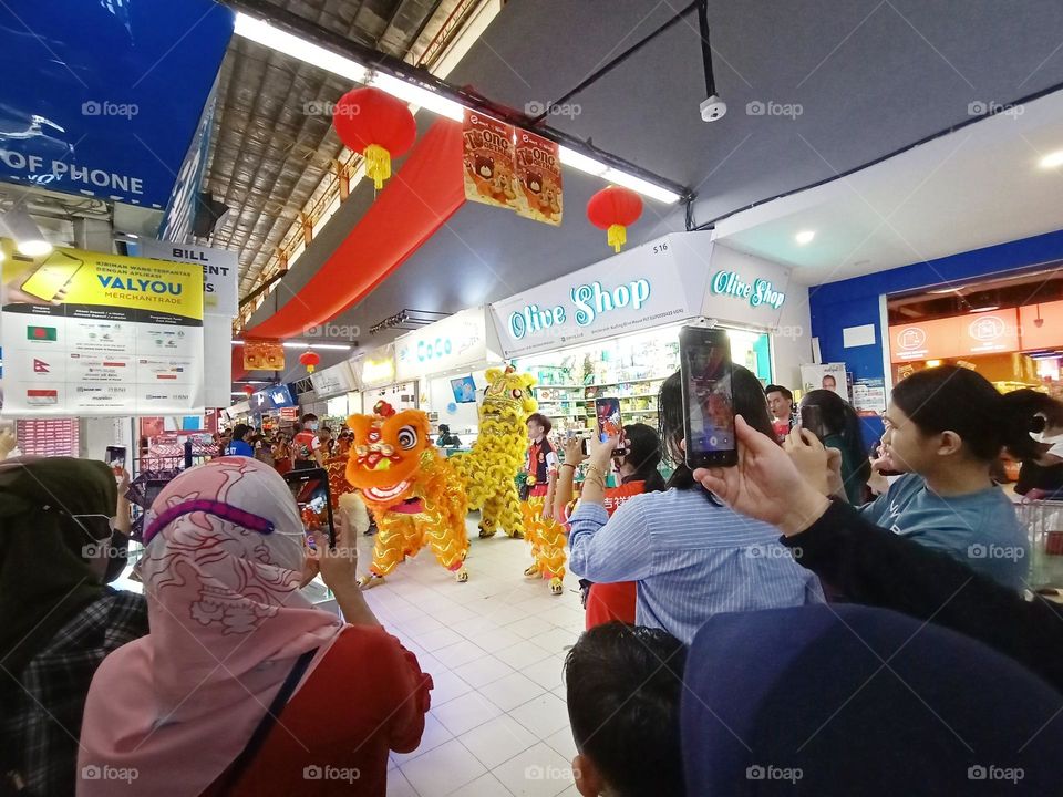 The lion dance is a traditional Chinese dance performed on big occasions, such as the Spring Festival (Chinese New Year) for good luck, as it is believed that the lion is an auspicious animal.