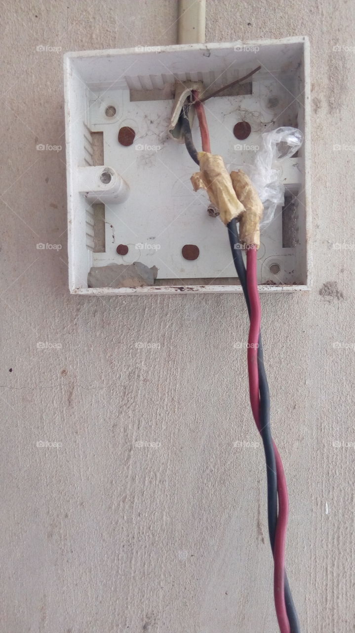 illegal connection, wire joining and taping with nylon