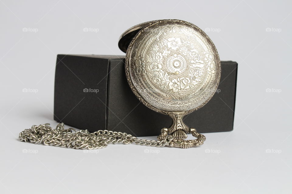 pocket watch with black box