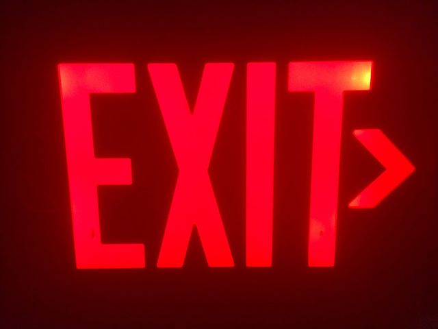 Lighted exit sign