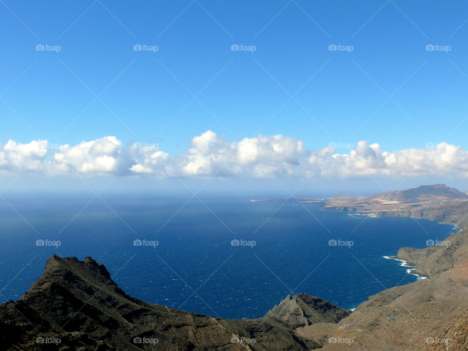 Aerial view of the western coast of Gran Canaria.