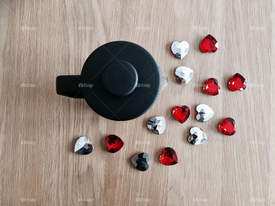 Coffee pot with heart shape