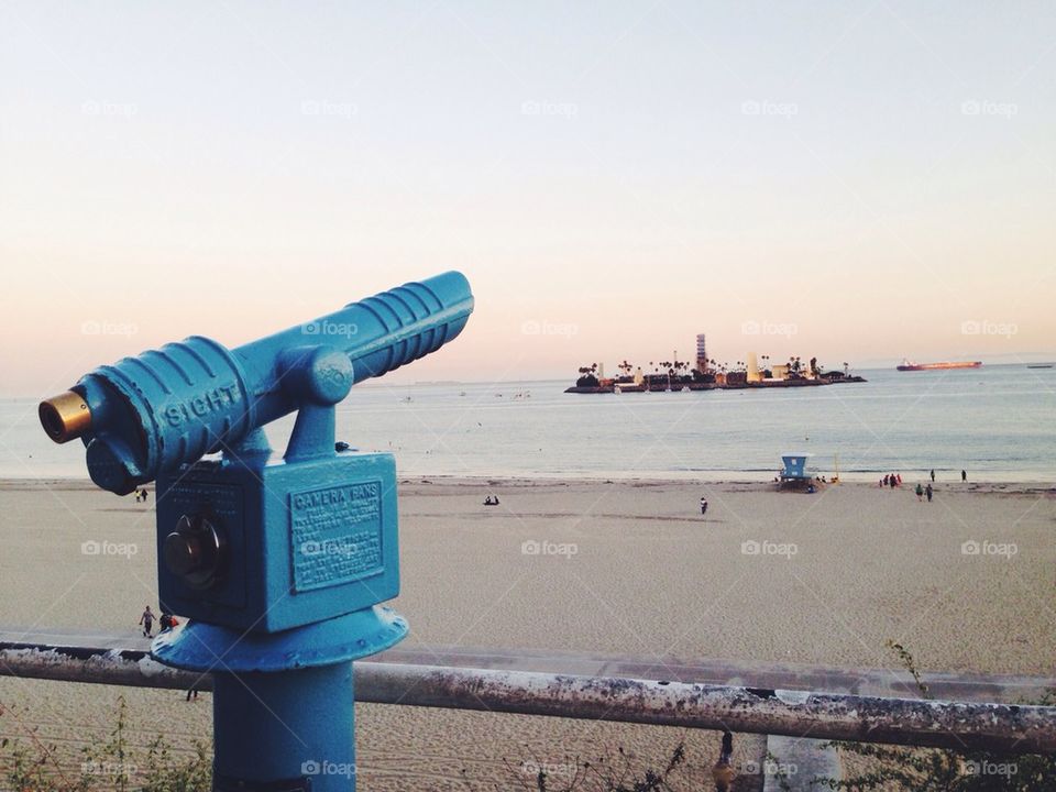 Telescope overlooking beach