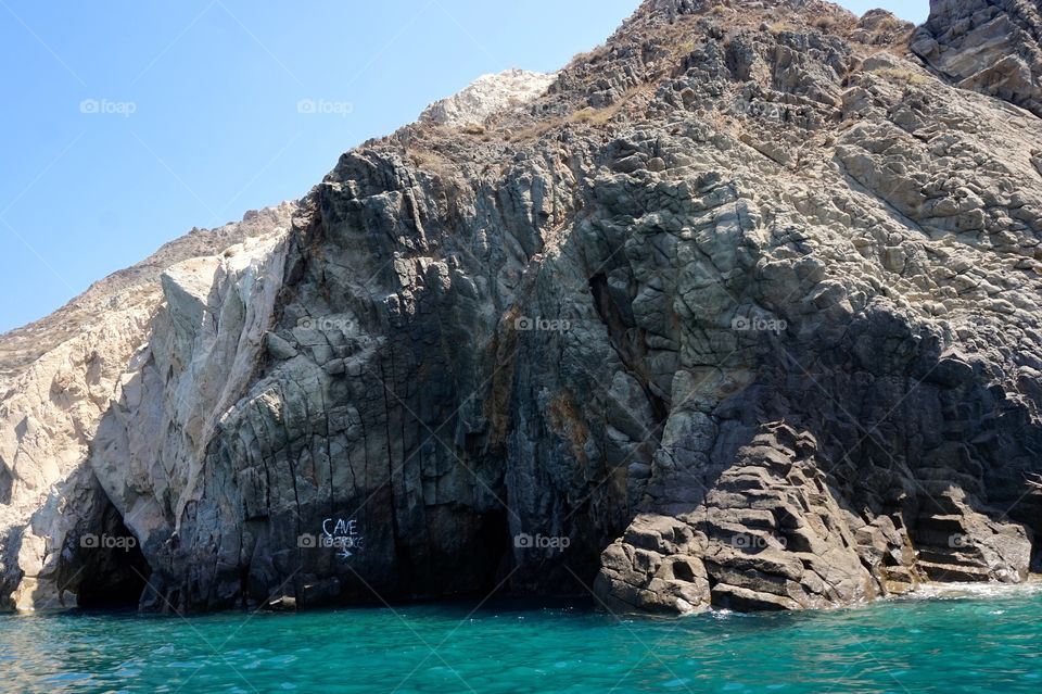 Cave entrance, Black Beach, Santorini 