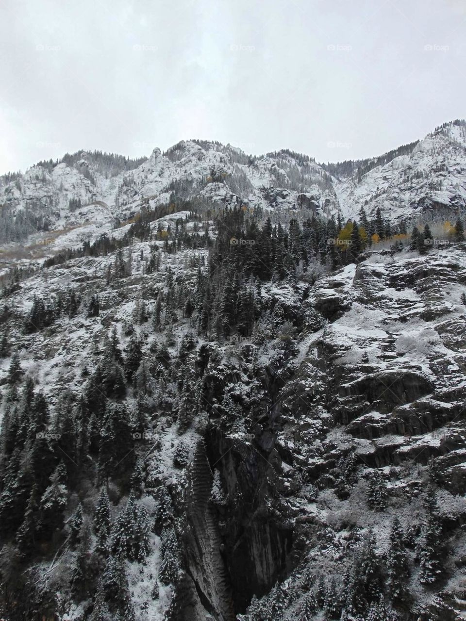 Snowy mountainside 