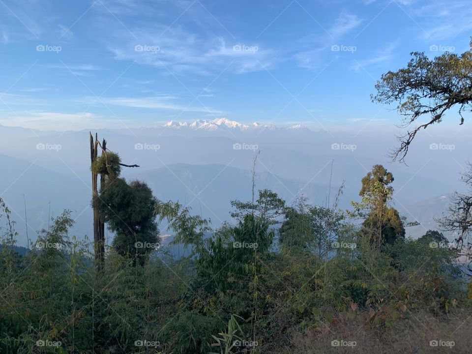 This one is from my one of the travel diaries. The white mountain far from the forest is so beautiful it doesn't need any filter to show the beauty of nature.