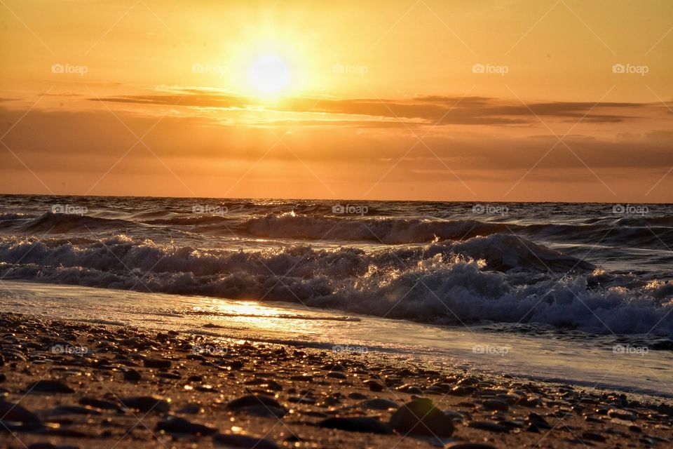 ocean splash sunrise