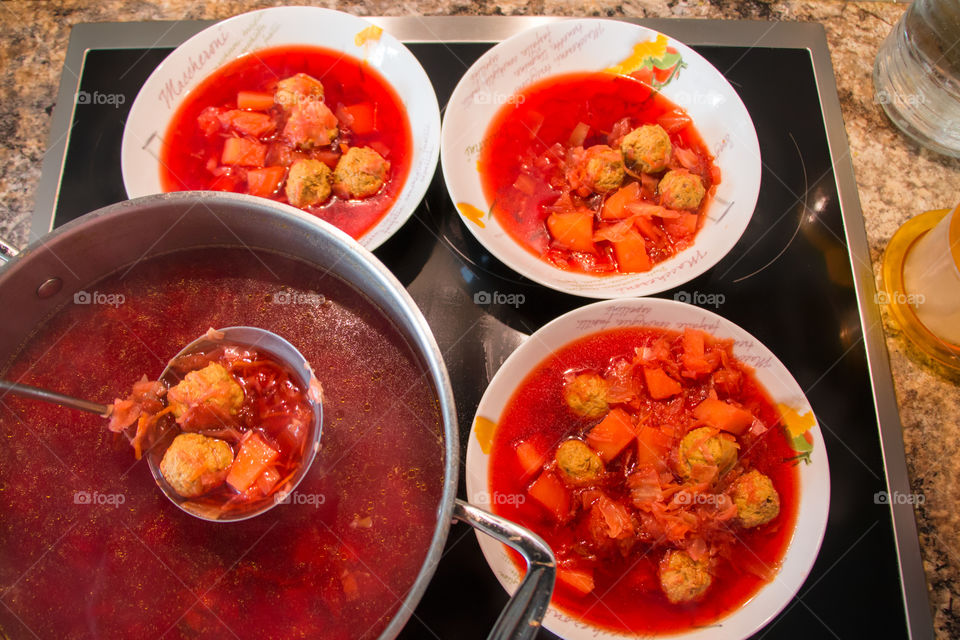 Red borsch - Ukrainian national dish