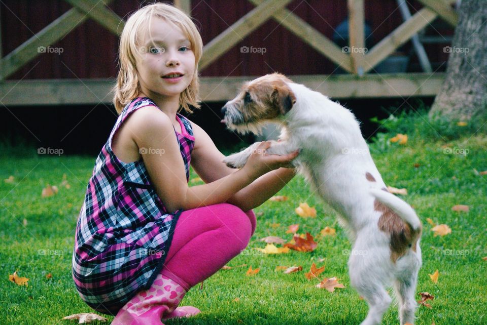 Girl and a dog 