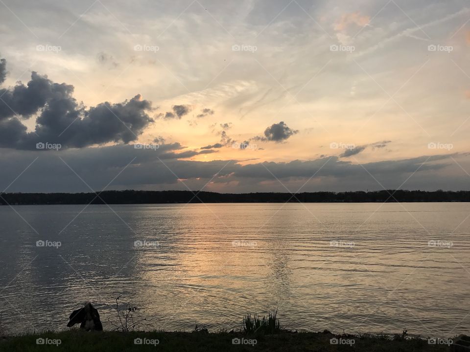 Water, Sunset, Lake, Dawn, Landscape