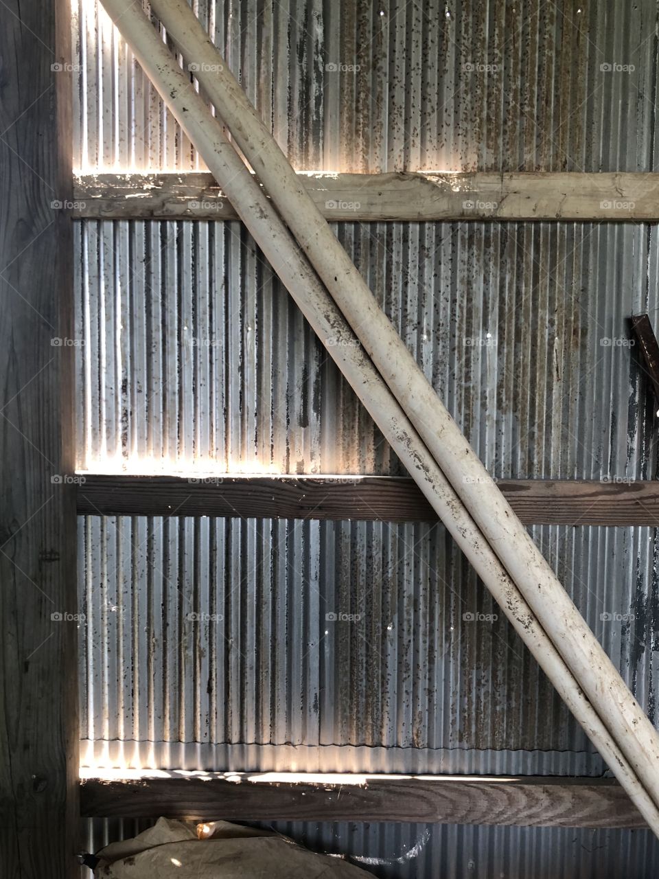 Inside barn wall