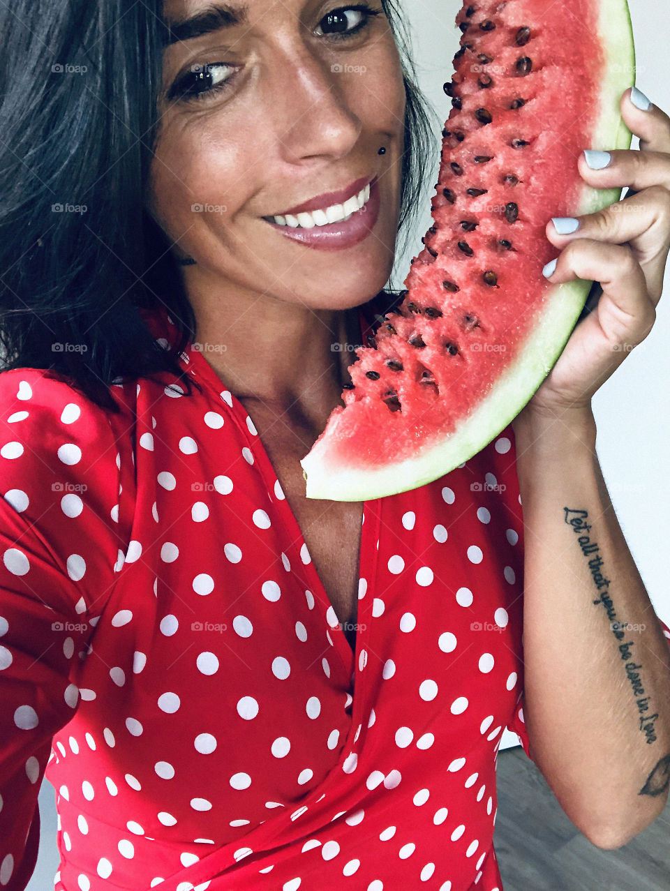 Cute girl eat watermelon 