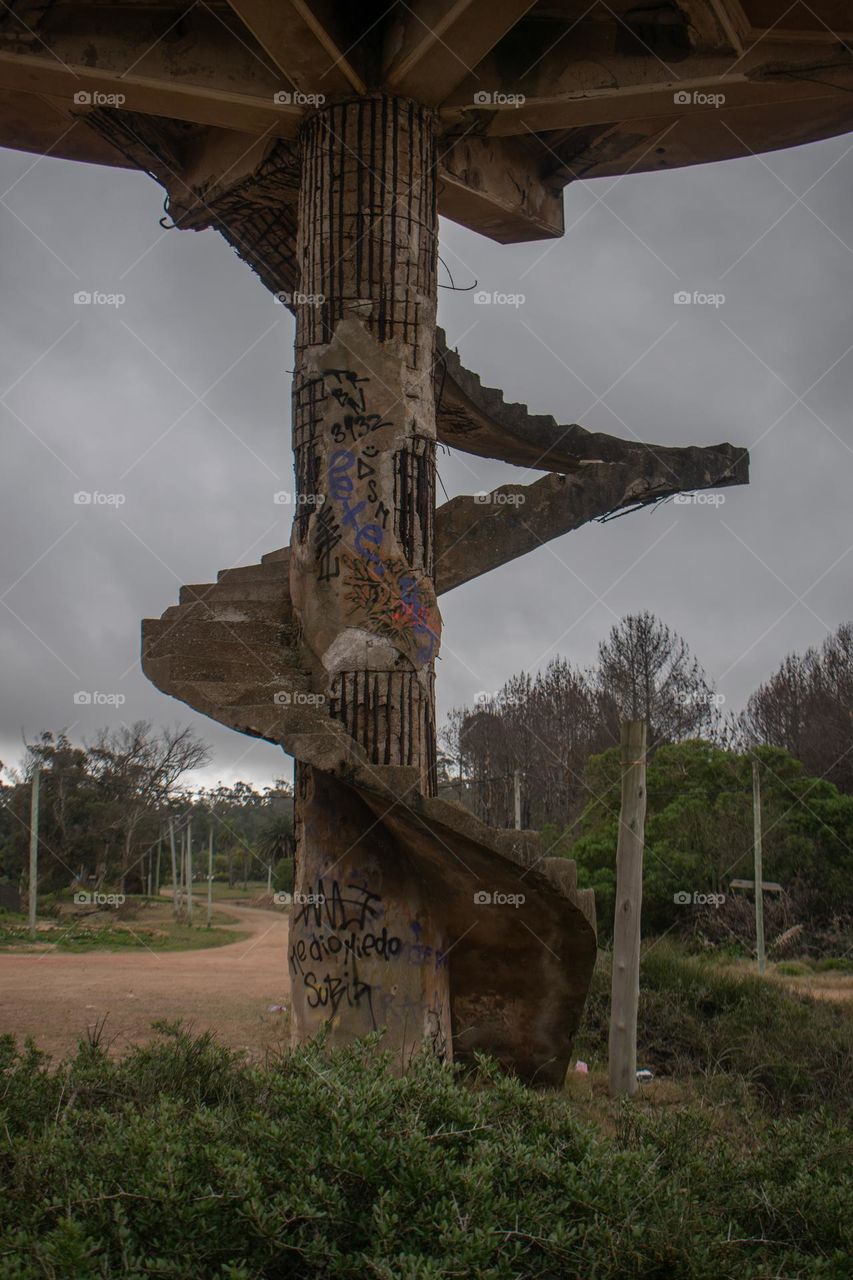 Nombre: escalera Caracol gris temerosa