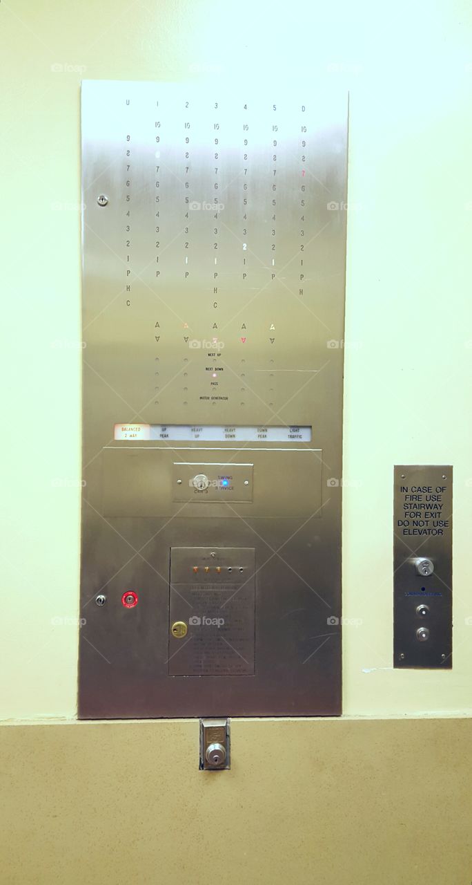 old vintage elevator panel